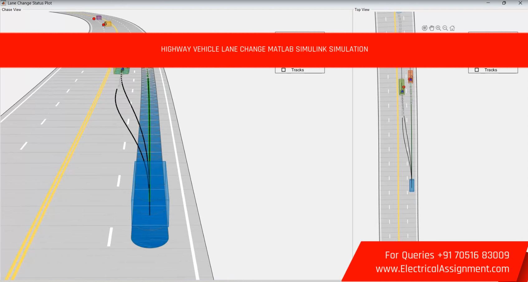 HIGHWAY VEHICLE LANE CHANGE MATLAB SIMULINK SIMULATION screenshot 2